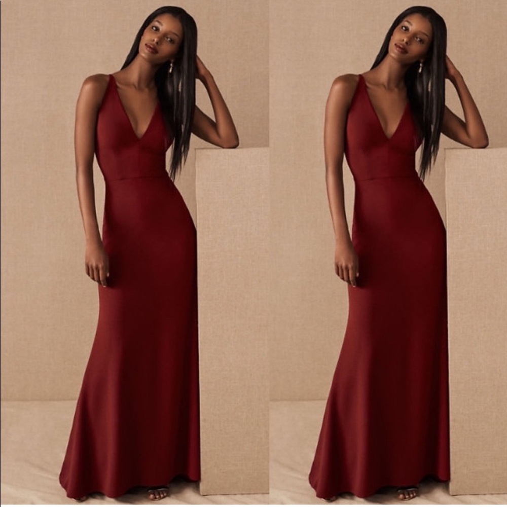 BHLDN Burgundy Jones long dress